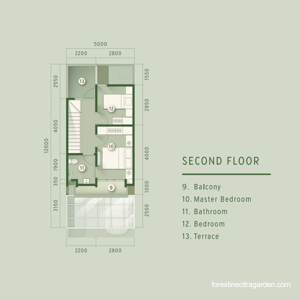 forestine citra garden tipe cedar 5 lantai 2