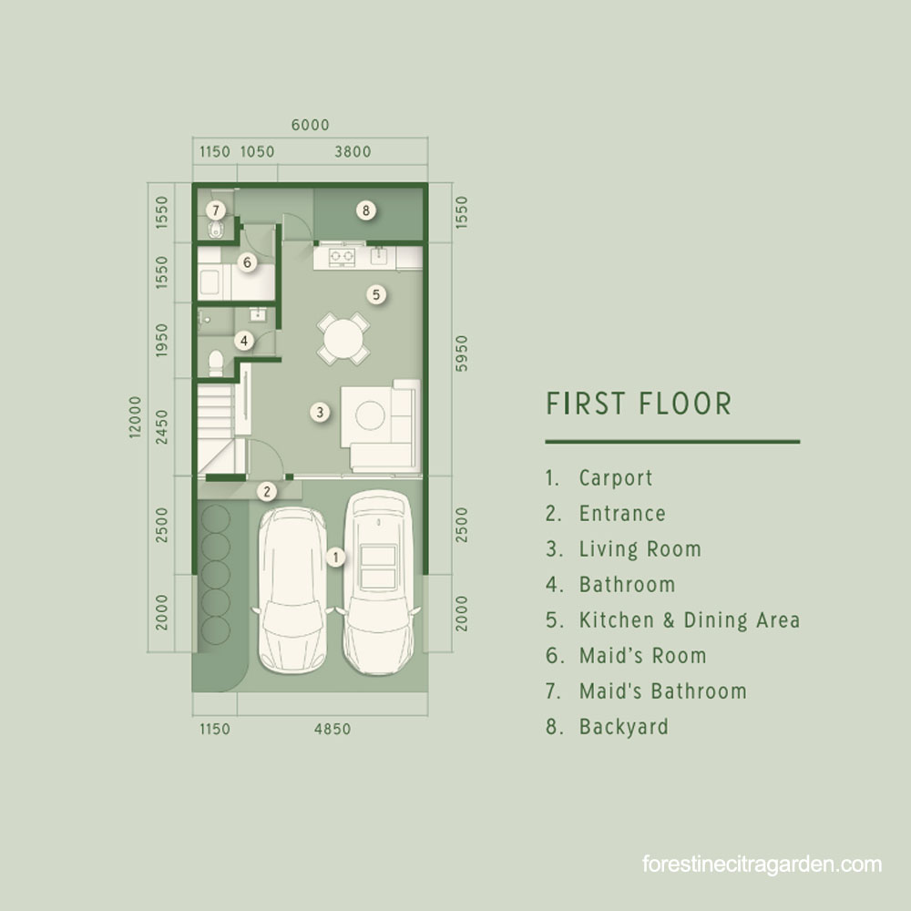 forestine citra garden tipe cedar 6 - lantai 1